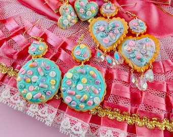 Medicated Sugar Cookies | Handmade Polymer Clay Earrings | Disabled Spoonie Disability Chronically Ill