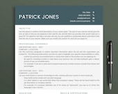 Resume Template Microsoft Word CV Professional Resume Masculine Resume Clean Cover Letter and Reference Objective CV Modern