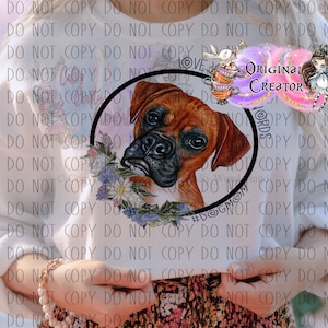Boxer Dog Mom PNG: Floral Sublimation Design (Digital Download)