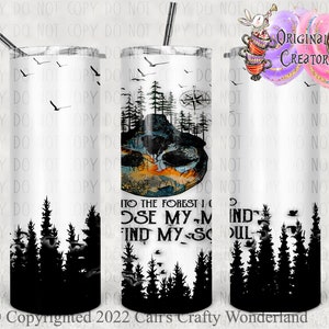 Sublimation Tumbler Wrap, Digital Download Sublimation, Into the Forest I Go Tumbler, Skull Design,Sublimation PNG, Digital, Forest Design