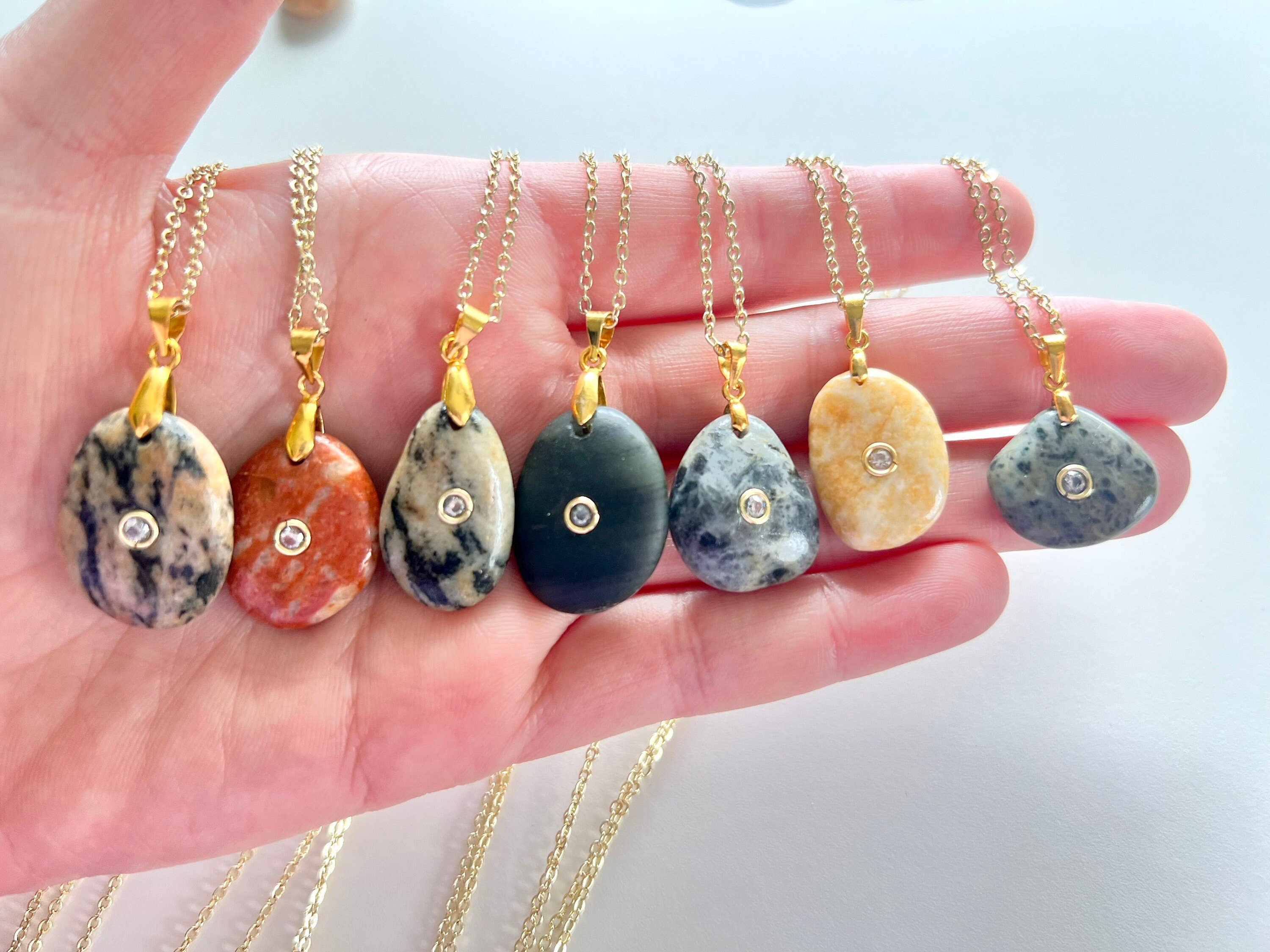 Cvc Stone Necklace Etsy