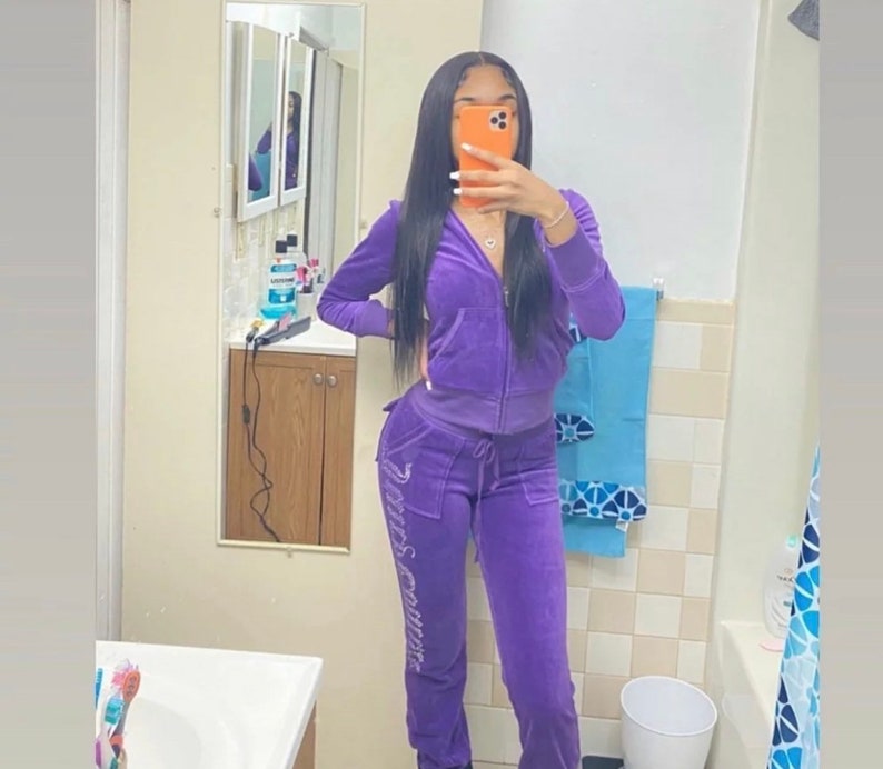 Womens Early 2000s Juicy Velour Velvet Flared Tracksuit Y2k Etsy UK