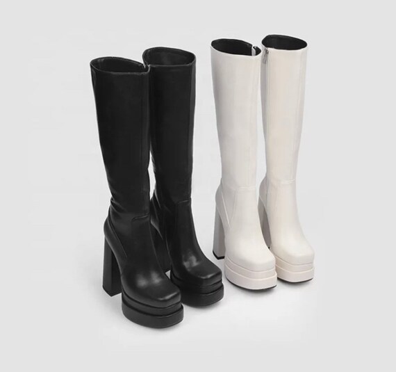 platform knee high boots