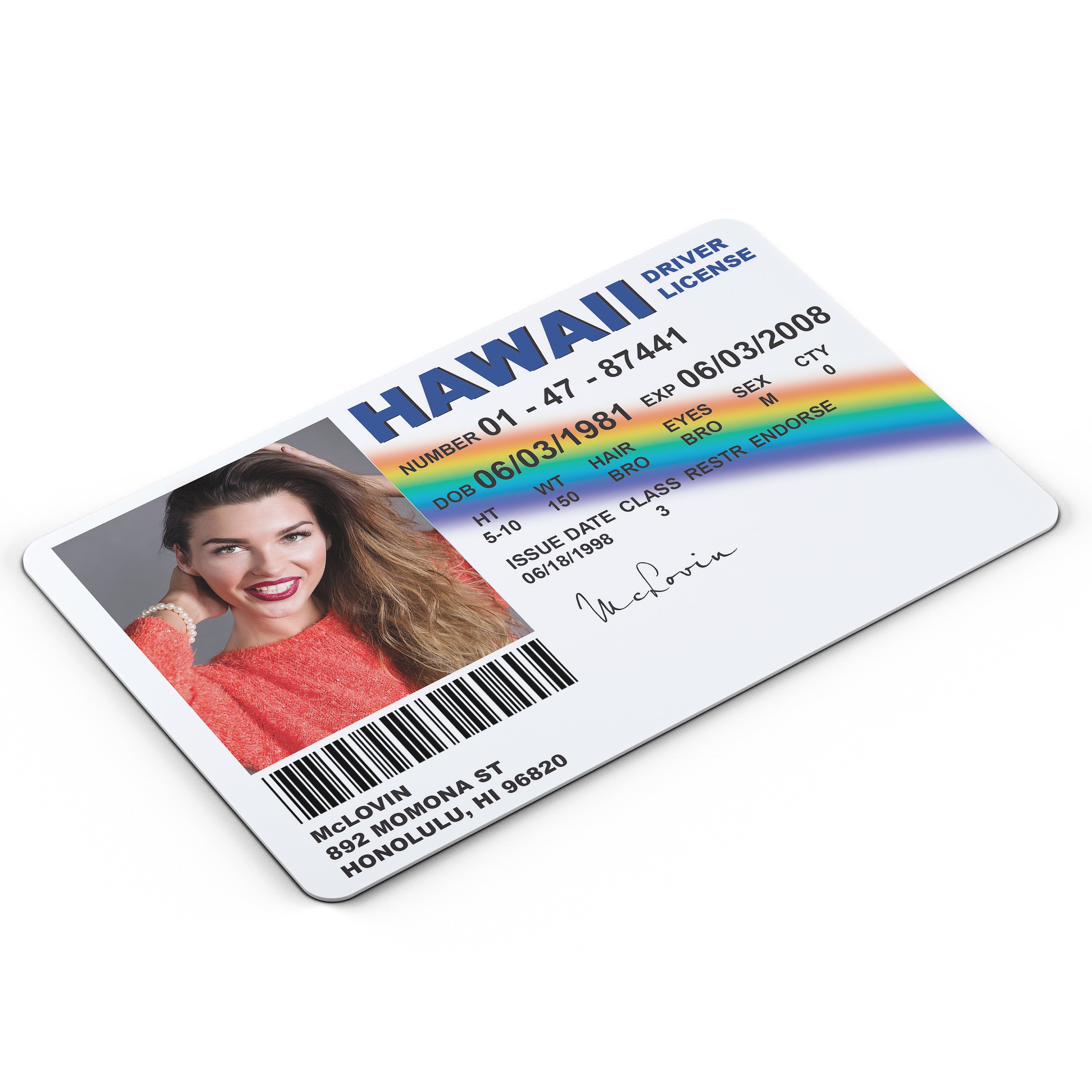 Mclovin ID Card Replica: Superbad Novelty License - Custom Photo