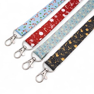 Kerstsleutelhanger met veiligheidssluiting - rode milieuvriendelijke ID-badgehouder voor kerstmis - perfect geheim kerstcadeau voor volwassenen en tieners