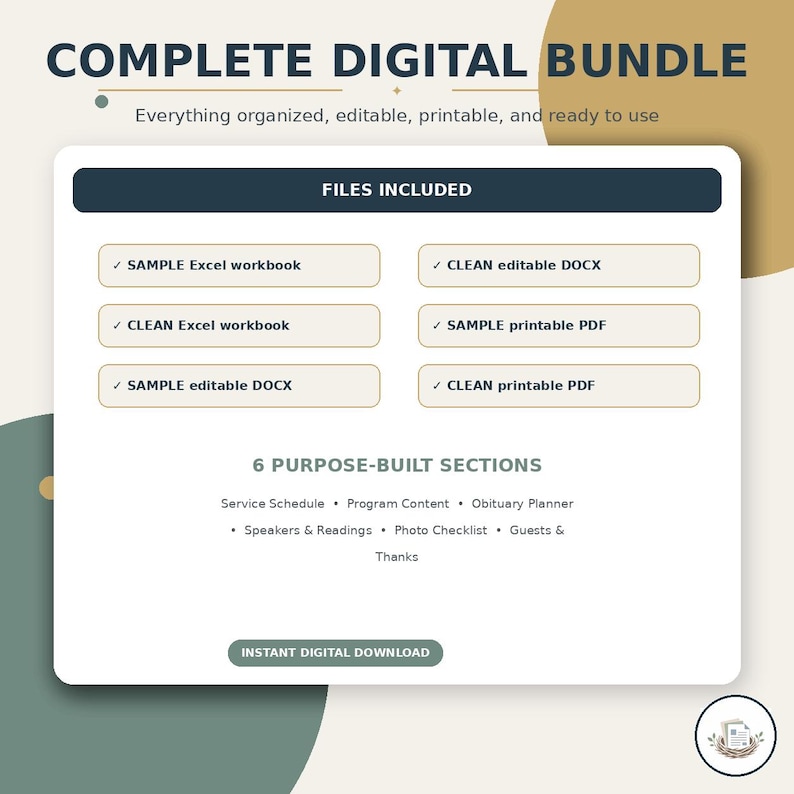 Program Planner Examples Editable Funeral Program Bundle, Memorial Service Planning (word, PDF ...