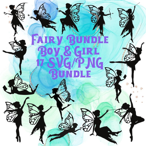 Feen Silhouette SVG Datei - Fairy Bundle - Feen Clipart - Fee Fee - Feen Vektor - Cricut Svg - Fairy Png - Bestseller