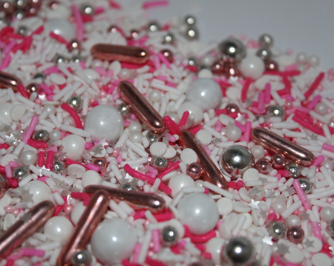Pink and White Sprinkle Mix Cake Sprinkles Edible Etsy