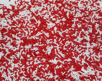 Red and White Sprinkles | White Sprinkles | Edible Sprinkles | Red Sprinkles | Red and White Jimmies | Christmas Sprinkles |