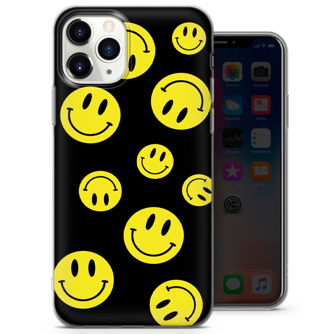 Smile Face Phone Case Emoji Cover for iPhone 12 11 Pro XR Etsy