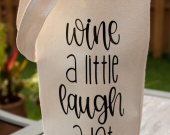 Canvas Wine Bag with Handles, Personalized Canvas Wine Tote, Bottle Gift Bag, Wine Tote, Custom Wine Bag, Promotional Giveaway Wine Bag