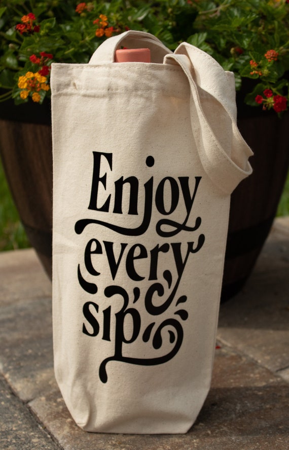 Custom canvas wine tote hot sale