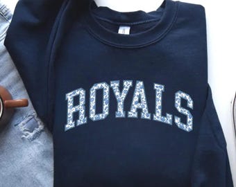 Felpa con mascotte dei Royals in stile cinese, maglietta con mascotte della squadra dei Royals, maglietta con mascotte dei Royals, maglietta da gioco dei Royals, maglietta vintage per i tifosi dei Royals, tela blu