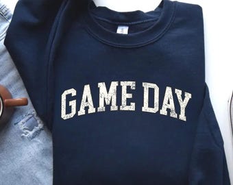 Distressed Game Day Sweatshirt Gameday Sweater Varsity Style Sweater Game Day Crewneck Unisex Gameday Shirt Varsity Retro Gameday Outfit