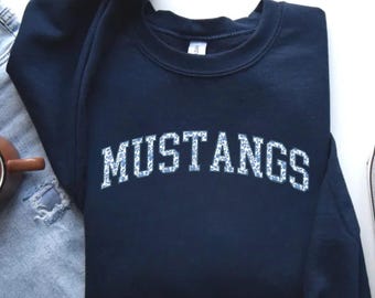 mustangs Maskottchen Chinoiserie Pullover mustangs mustangs tailgate Sweatshirt mustangs Spieltag Shirt mustangs Schulhemd Shirts Football