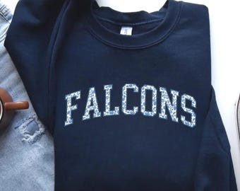 Falcons mascotte chinoiserie trui Falcons Game Day Sweatshirt College Spirit Falcons mascotte shirt leraar Gameday shirt achterklep voetbal