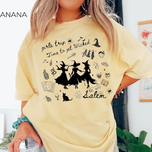 Girls Trip Salem Comfort Colors Shirt Time To Get Wicked Witch Shirt Vintage Halloween Tee Salem Witch Trip Shirt Salem 1692 Shirt