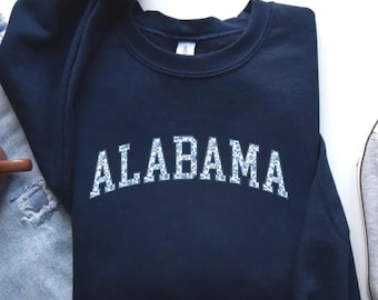 Alabama Sweatshirt Chinoiserie Zustand Pullover Vintage Varsity Style Rundhalsausschnitt Retro Alabama Sweatshirt AL FootBall Fan Sweater Universität