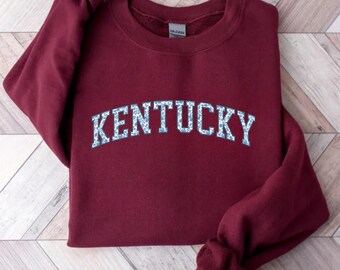 Sudadera Kentucky, suéter chinoiserie, estilo universitario, camisa de toile azul con cuello redondo KY, suéter Kentucky, camiseta de baloncesto para el gran juego, regalo de Navidad