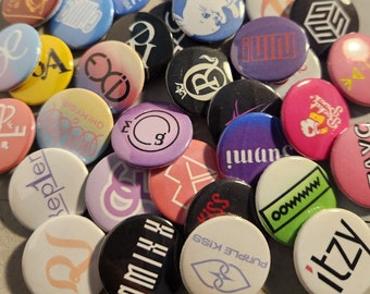 Various 1-inch KPOP Girl Group Logos, KPOP logo buttons, KPOP pins