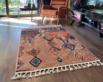Colorful Moroccan Rug: Custom Berber Cotton Carpet