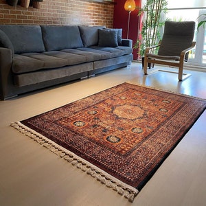 Earth Tones Rug, Brown Rug 8x10, Brown Rug 5x7, Brown Vintage Rug, Brown Turkish Rug, Art Decor Rug, Turkish Rug 3x5, Overdyed Brown Rug