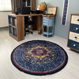 Circle Rug, Circle Area Rug, Blue Circle Rug, round area rugs, 8 ft round rug, round dining room rug, 6 ft round rug, round blue rug, rugs