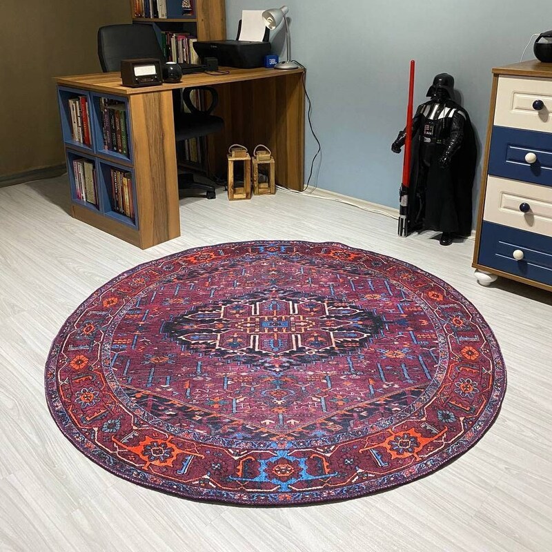 Round Boho Rug - Etsy