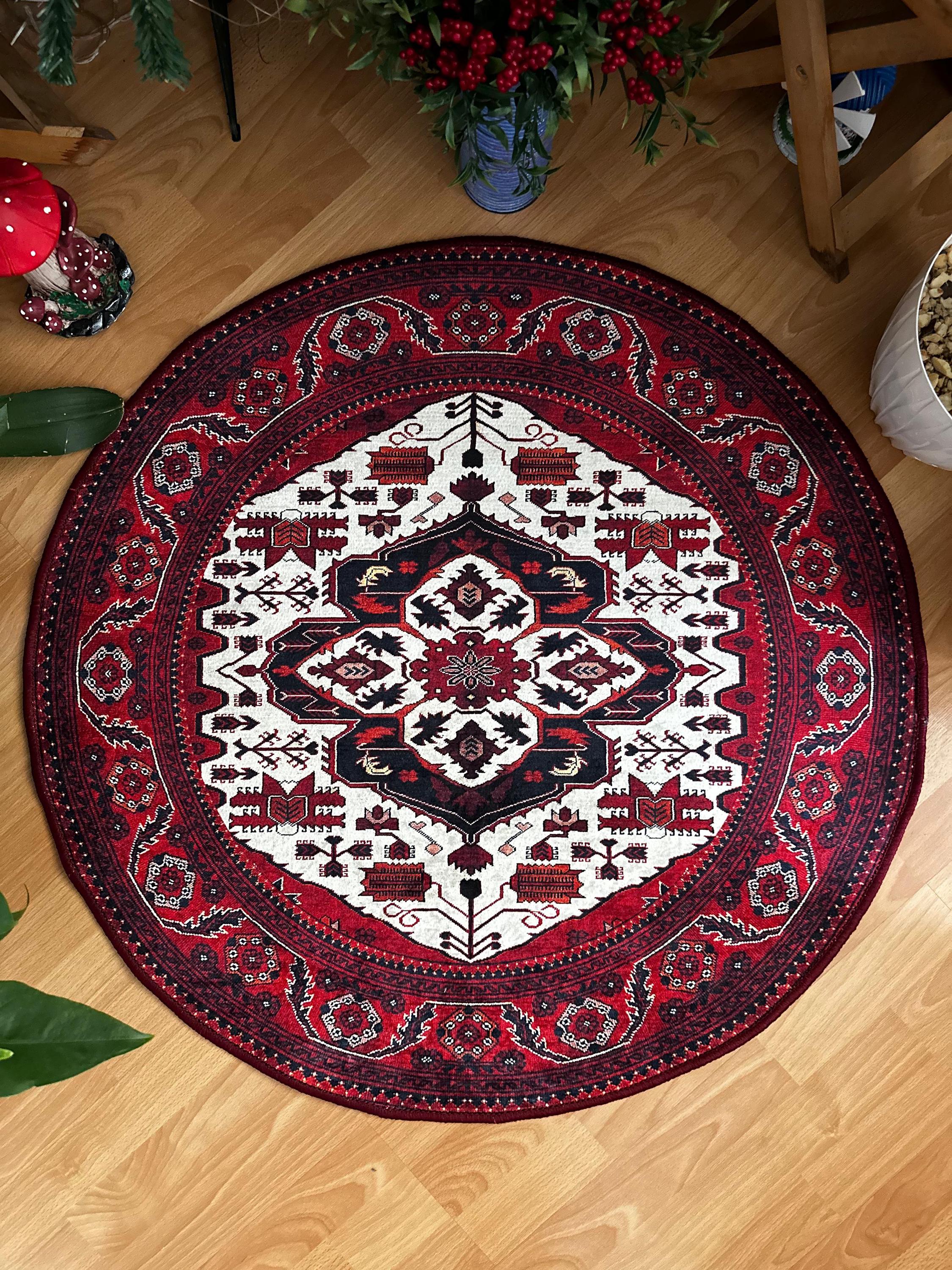 Round Turkish Rug, Round Rug 8ft, Round Rug 8x8, Round Rug