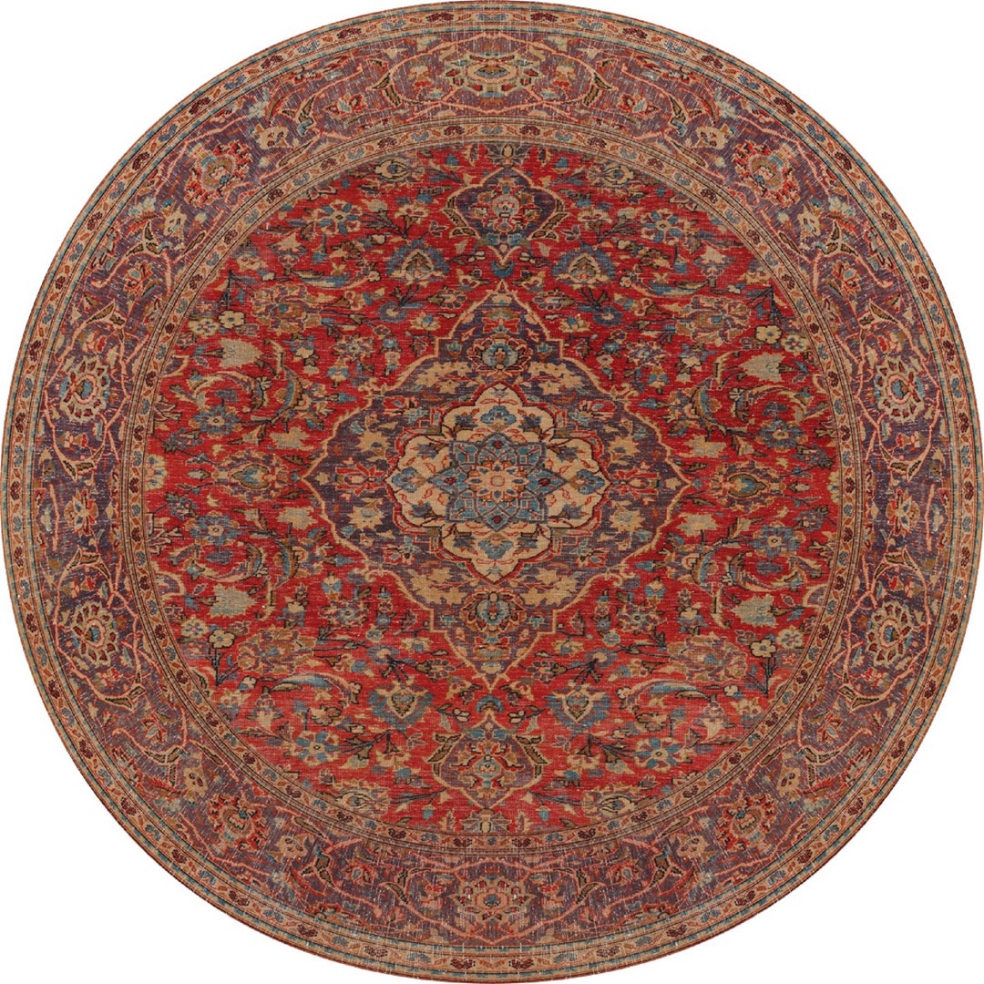 Custom Round Rug, Boho Decor Round Rug, Round Rug 8 Ft, Large Round Rug