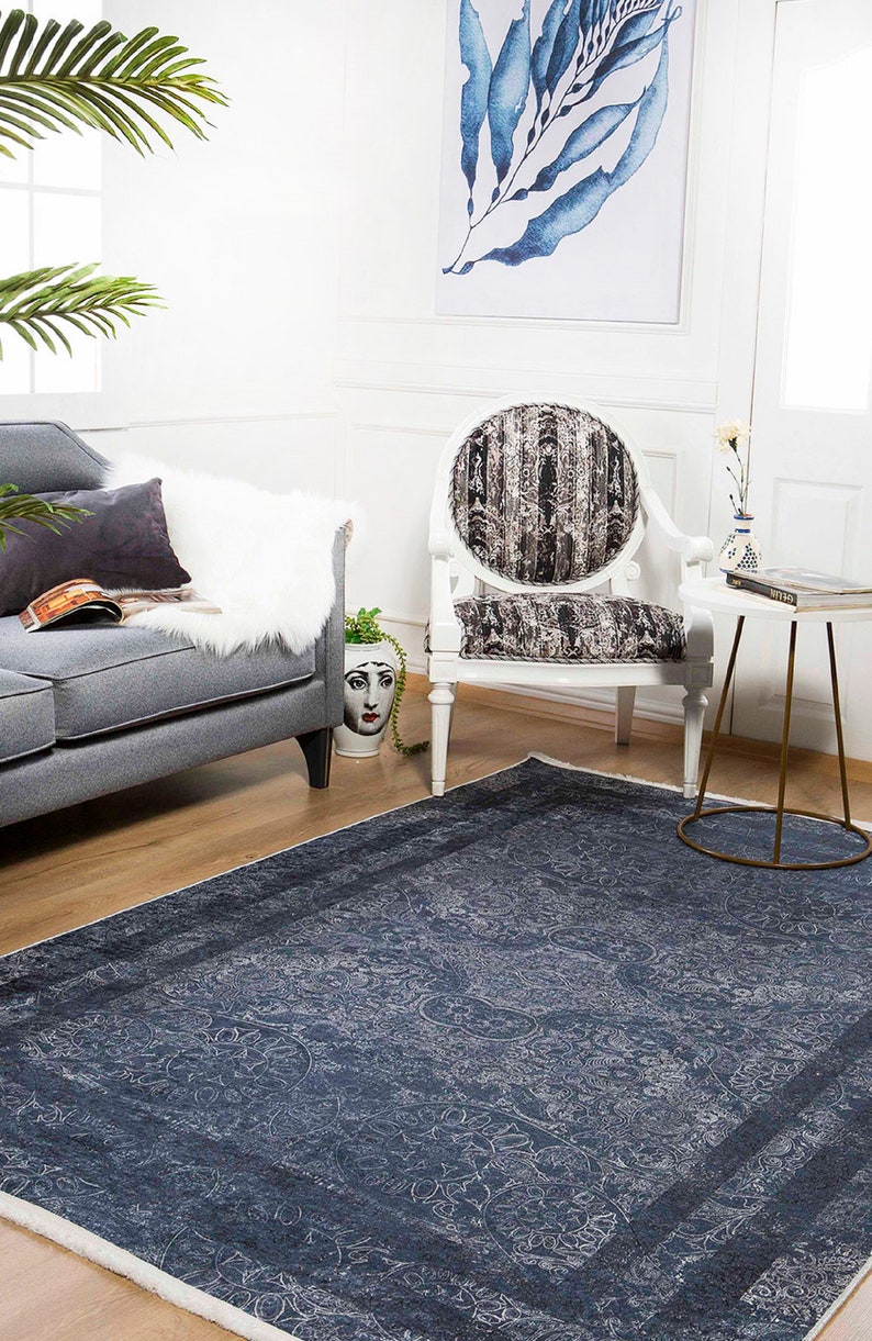 Navy Blue Rug Blue Rugs for Living Room Blue Rug 8x10 Blue Etsy