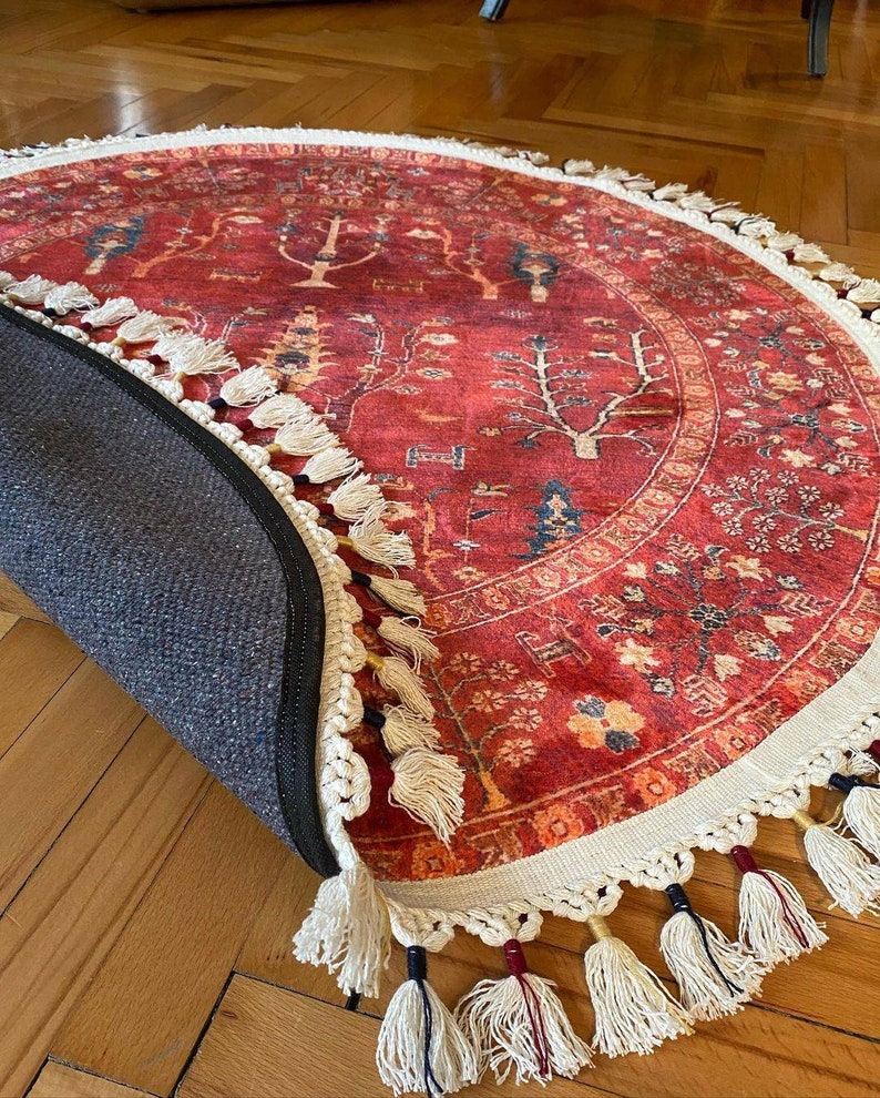 Round Rug Red, Round Rug Custom, Round Rug Doormat, Round Rug Nursery