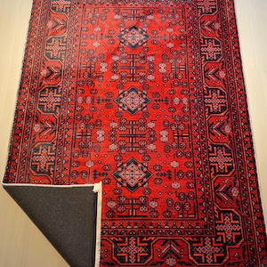 Red Vintage Cotton Kilim Rug: Oriental Area Rug
