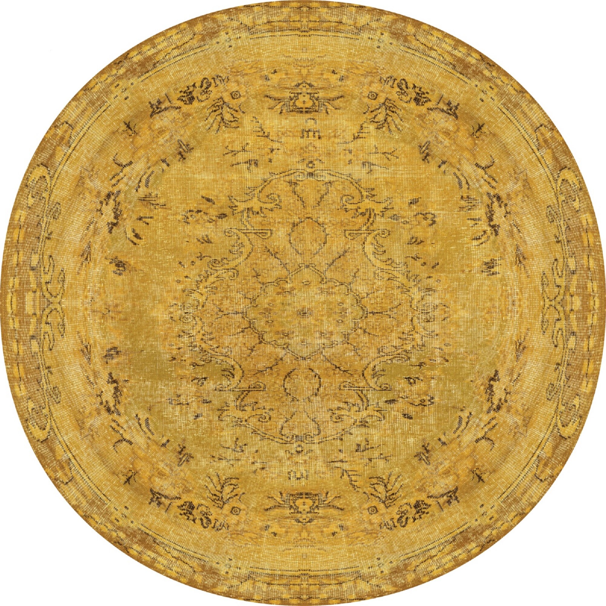 Yellow Round Rug Yellow Rug Circle Rug Circle Rug 8x8 Etsy