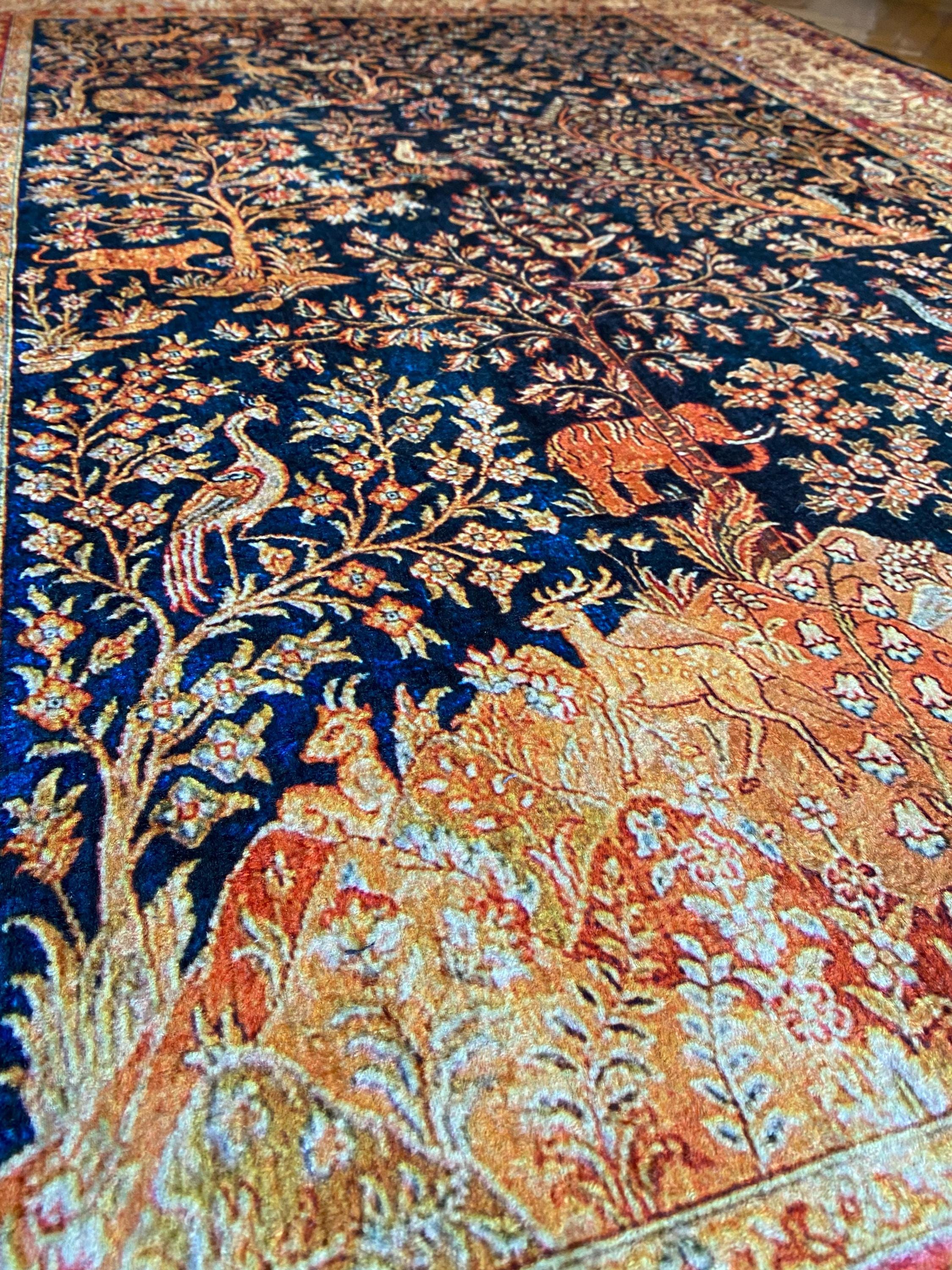 Oriental Persian Style Area Rug: Vintage Floral Medallion Cotton Carpet ...