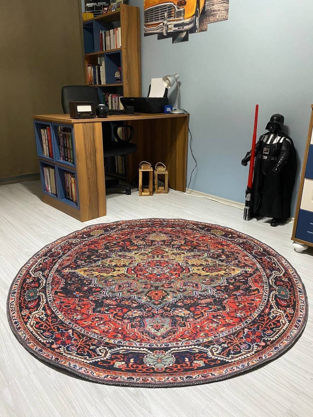Round Rug, Round Rug Vintage, Round Rug 1970s, Round Rug Retro, Round Rug 3 Ft, Round Rug 4 Ft