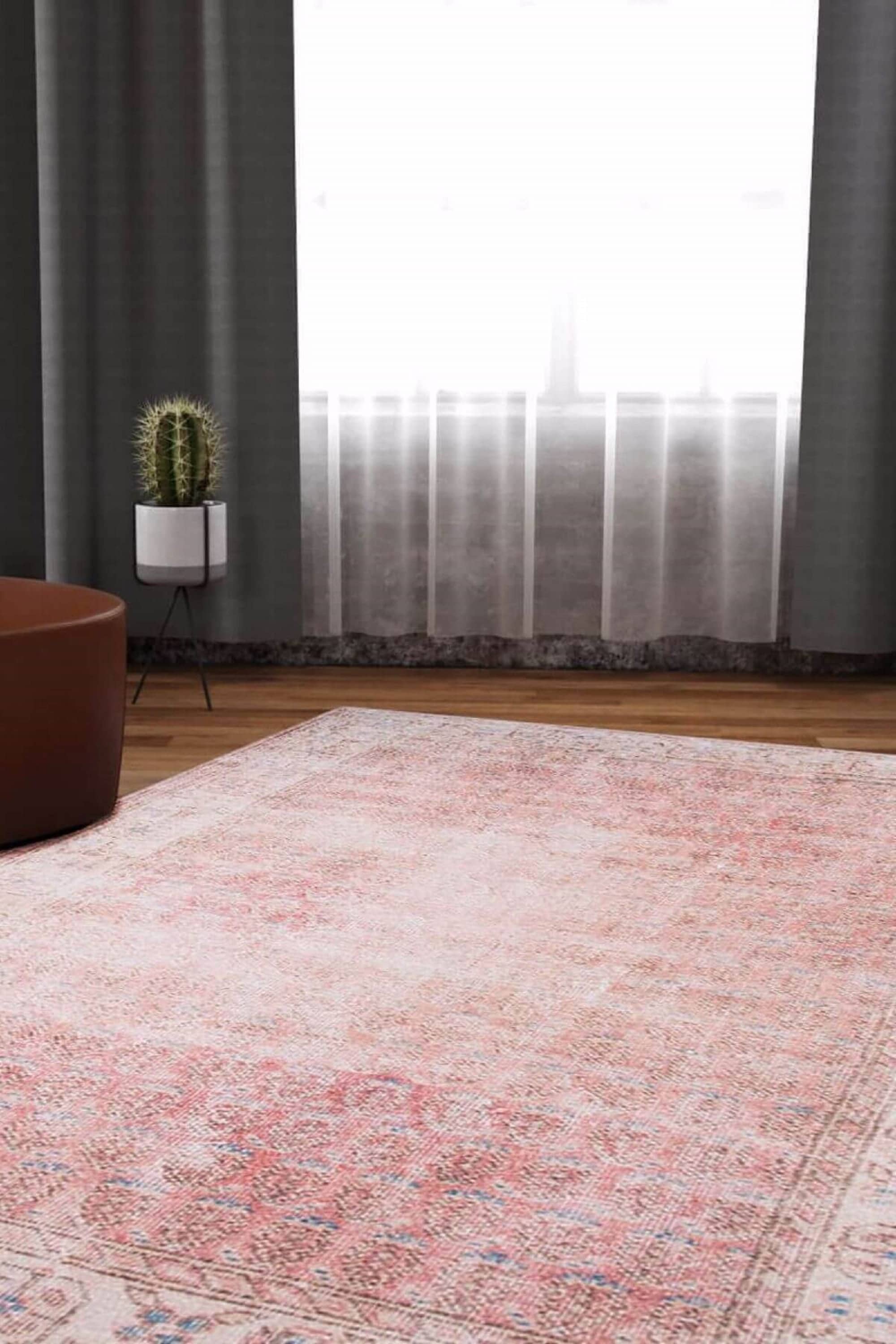 Rug for Bedroom Aesthetic Overdyed Pink Rug 8x10 Rugs Pink Etsy