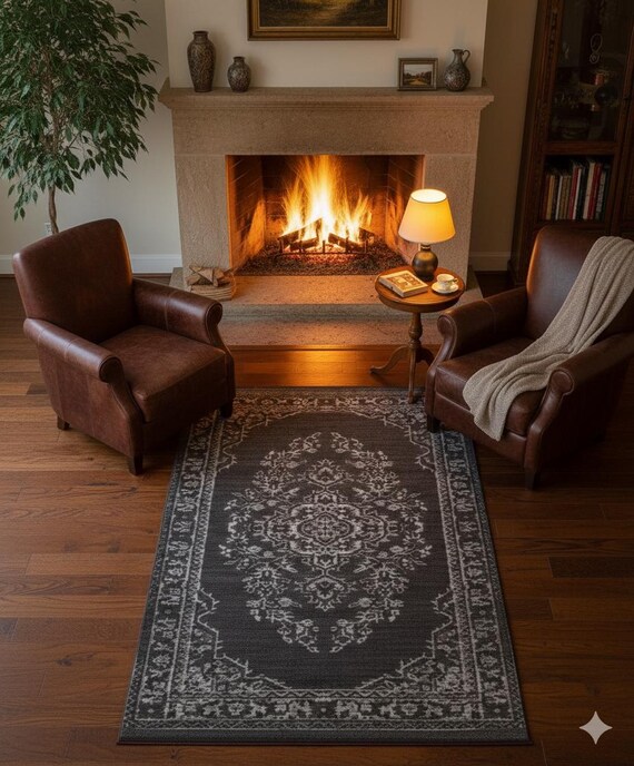 Vintage Black Turkish Kilim Rug: Cotton Anatolian Carpet - Etsy