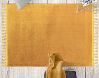 Tapis jaune moutarde, tapis surteint jaune, tapis turc oriental 8x10, tapis jaune turc 8x10, tapis 8x10, tapis vintage 8x10, tapis d’aspect antique