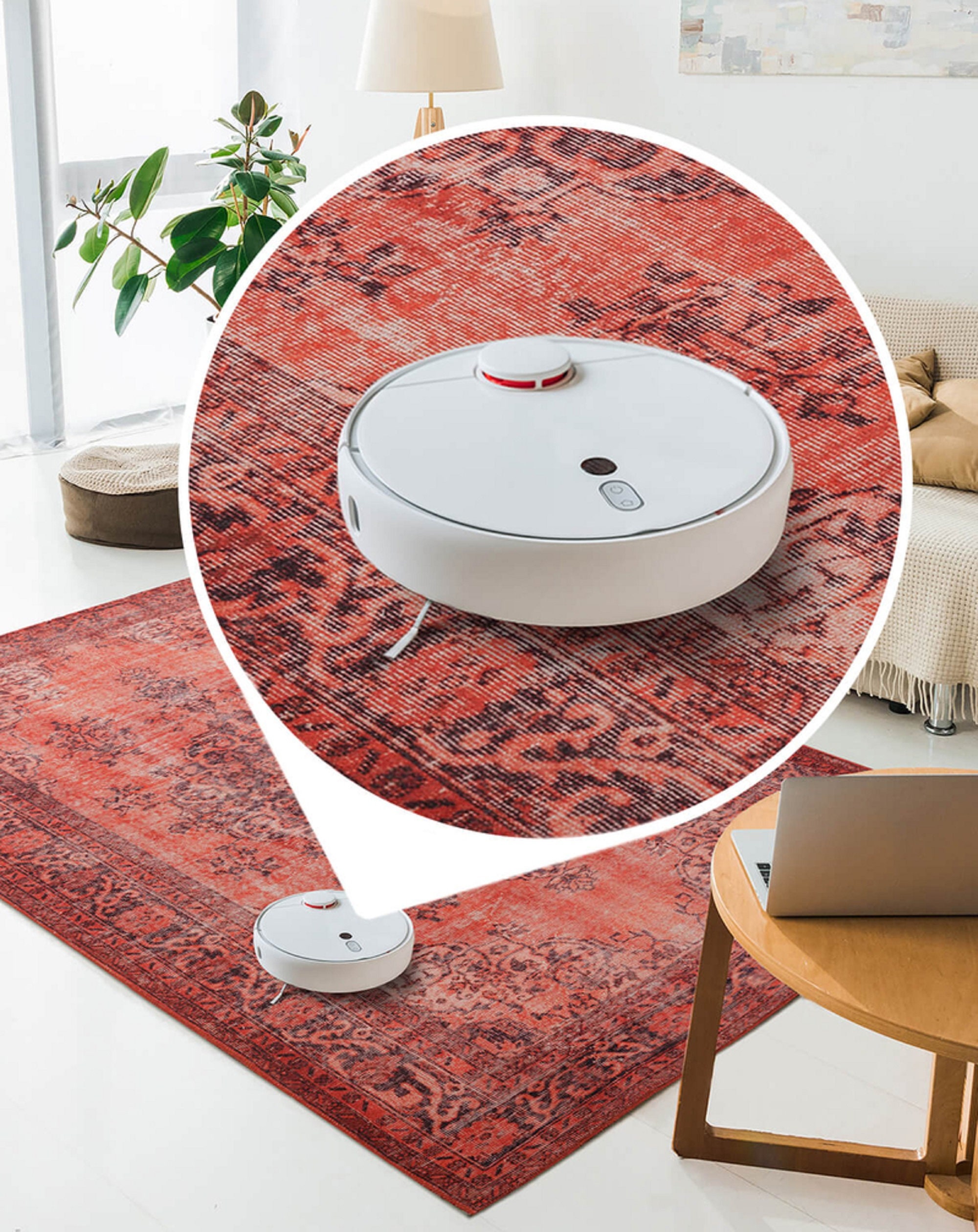 Round Rug Red Circle Rug Round Rug Vintage Circle Rug 8x8 Etsy