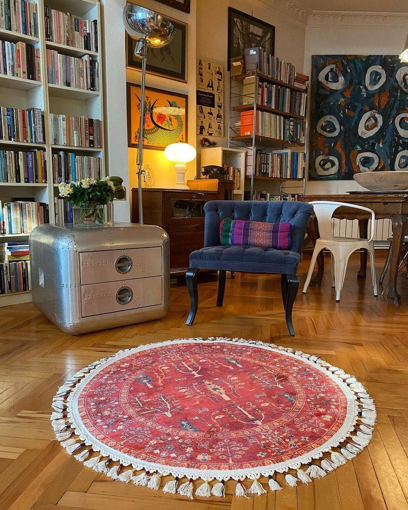 Round Rug Red, Round Rug Custom, Round Rug Doormat, Round Rug Nursery