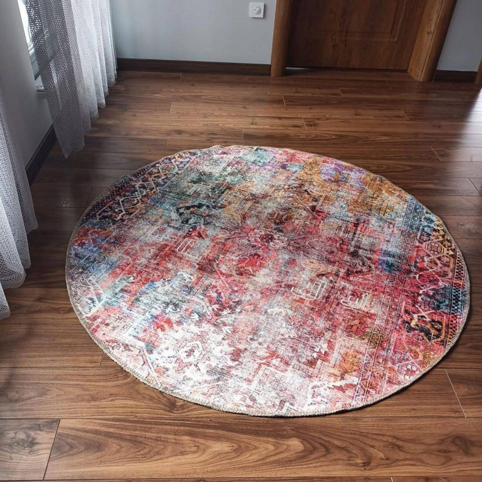Circle Rug Funky Circle Rug Bedroom Circle Rug Aesthetic Etsy