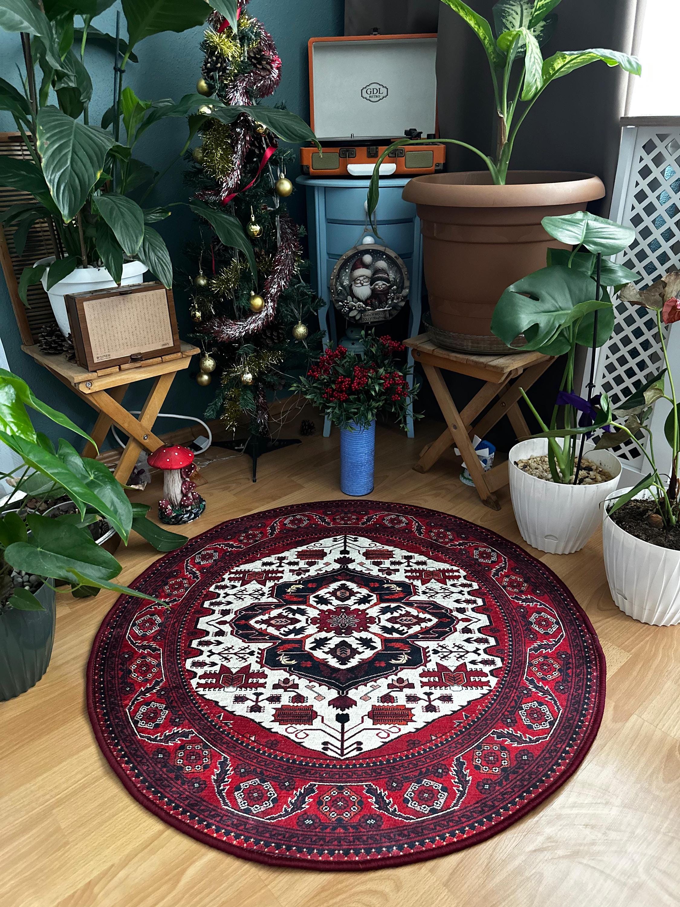 Round Turkish Rug, Round Rug 8ft, Round Rug 8x8, Round Rug