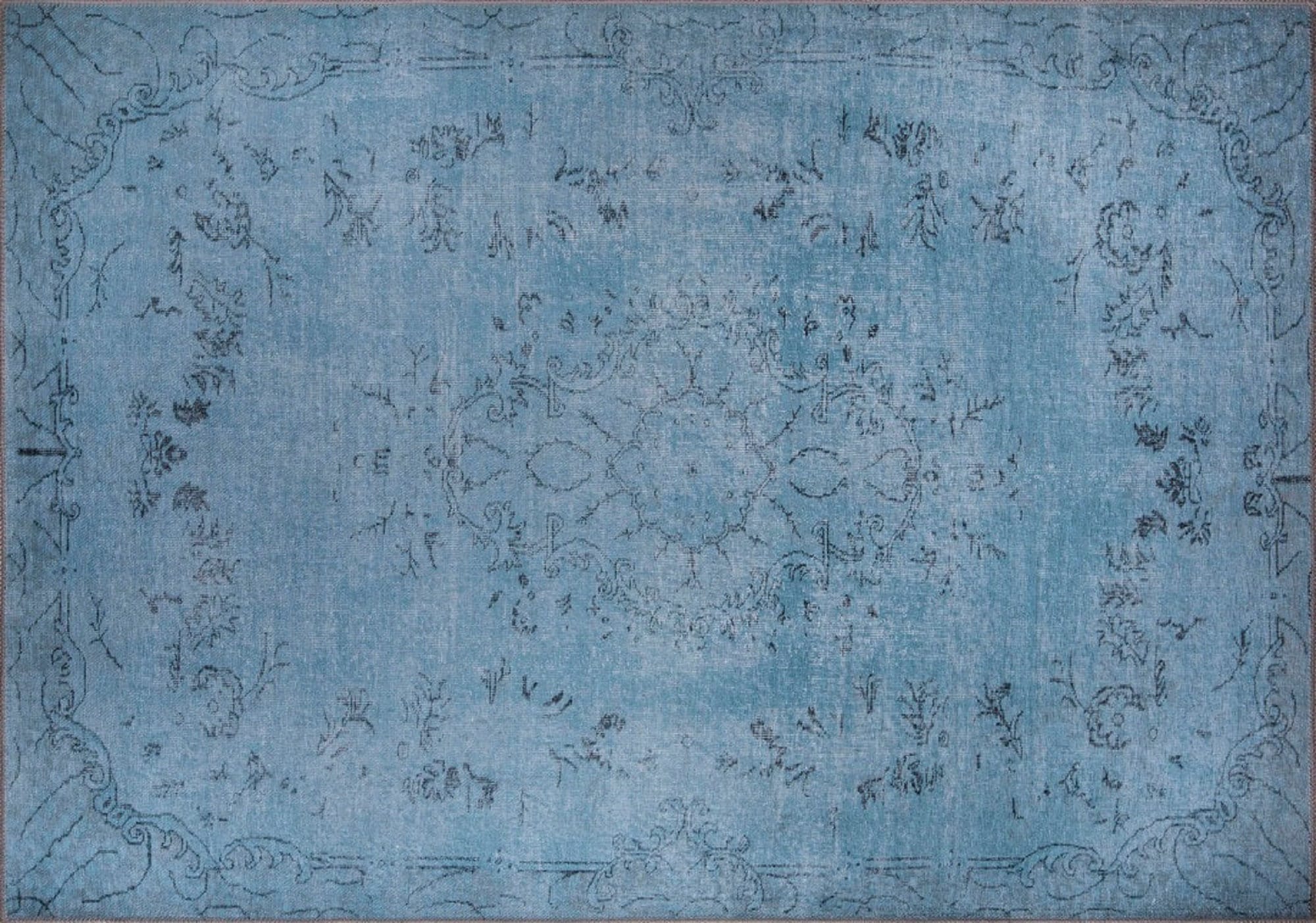 Overdyed Vintage Blue Rug Blue Turkish Rug Blue Kilim Rug Etsy