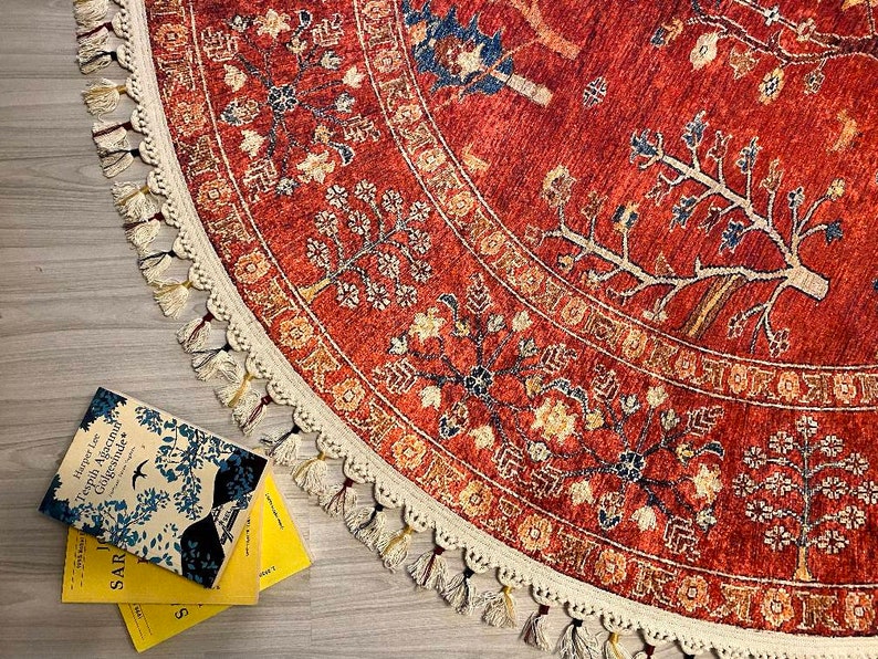 Round Rug Red, Round Rug Custom, Round Rug Doormat, Round Rug Nursery