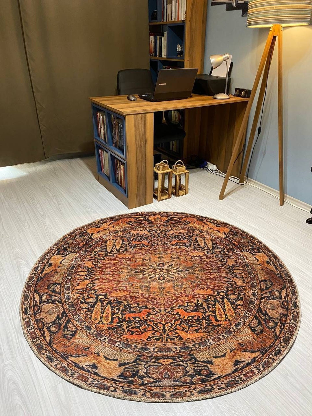 Earth Tones Rug Circle Rug Round Rug Vintage Circle Rug 8x8 Round earth-tones-rug-circle-rug-round-rug-vintage-circle-rug-8x8-round