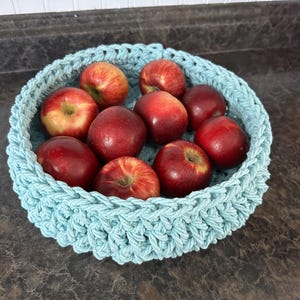 Macrame Hand-Knitted Basket -Decorative Storage Container, Washable, Large Woven Hand-Knitted Basket, Organizer _ Washable Storage Solution