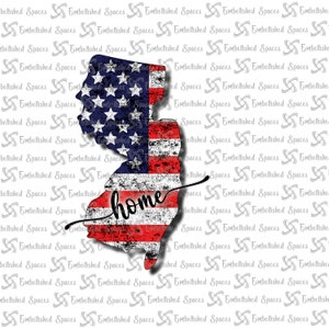 New Jersey US Flag Digital Art PNG Downloadable Sublimation Design Home Decor Sign Pillow Cover Mug Tumbler