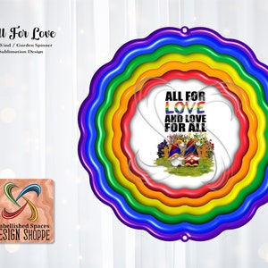 All for Love 10&quot; Garden Wind Spinner Yard Art PNG Digital Downloadable Sublimation Design