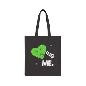 mental health awareness loving me Cotton Canvas Tote Bag, Perfect for Gifts, Shopping, Beach, Eco-Friendly, Valentine&#39;s Day